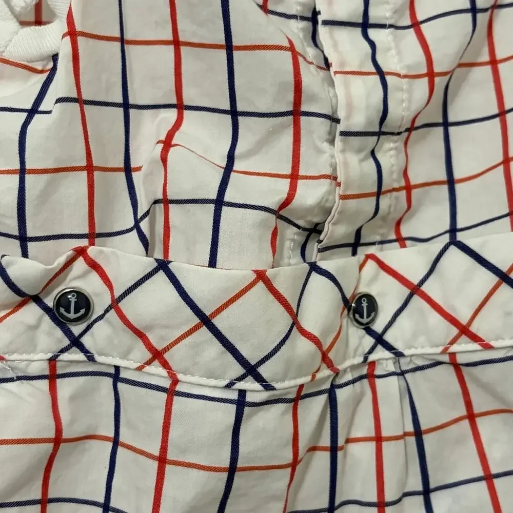 Jacadi Paris Size 6 Months Romper Cotton One Piece Nautical Sailor Lightweight